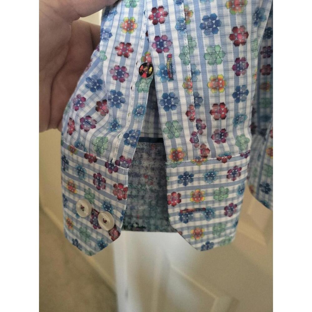 Visconti Black Men’s Long Sleeve Button Down Shirt Size L – Multicolor Geometric - Picture 9 of 15